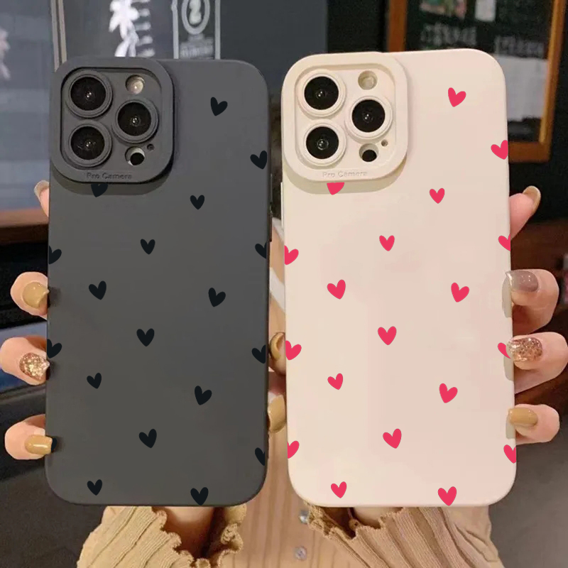 Phone Cases Galaxy S25 - 블랙 러브 하트 프로텍터 폰 케이스