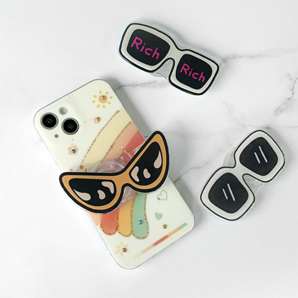 Phone Cases Girly - 귀여운 만화 멋진 세련된 안경형 폰