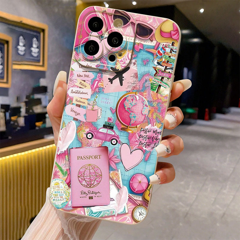 Phone Cases Drop Proof - 여행용 비행기 프린트 무광택 낙하 방지