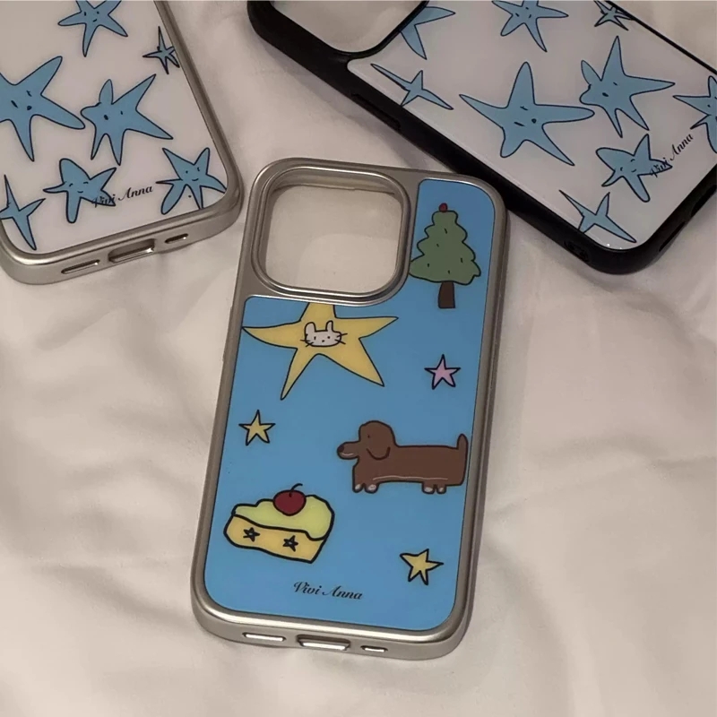 Phone Cases Y2K - 인스 니치 크리에이티브 블루 스타 퍼피
