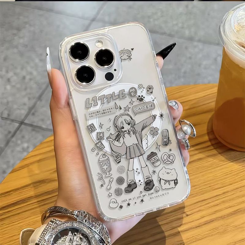 Phone Cases Girly - 귀여운 애니메이션 달콤한 애니메이션 소녀 자석형