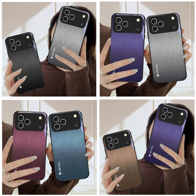 Phone Cases Metal - 미니멀 브러쉬드 메탈 아이폰 17 Pro