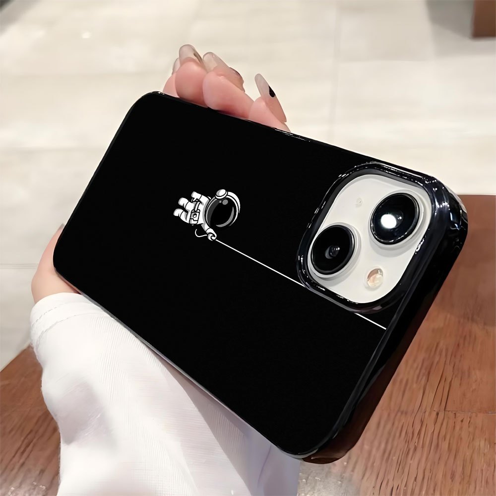 Phone Cases Drop Proof - 우주인 패턴의 검은색 휴대폰 케이스, 아이폰