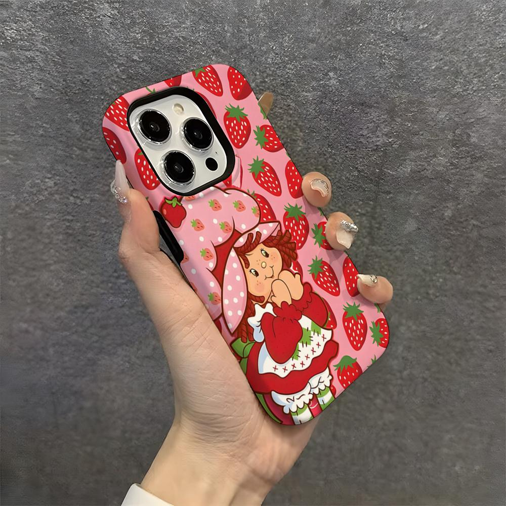 Phone Cases Louis Vuitton - V-빈티지-D-딸기 쇼트케이크 폰 케이스 하드 PC