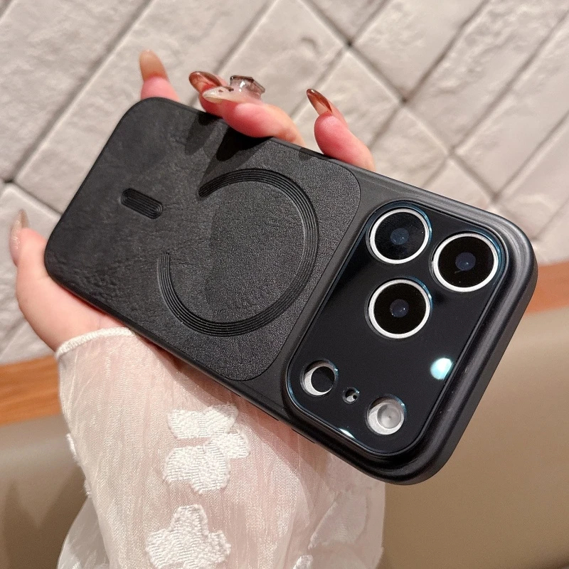 Buy Phone Cases - 럭셔리 가죽 질감의 클래식 맥세이프 마그네틱