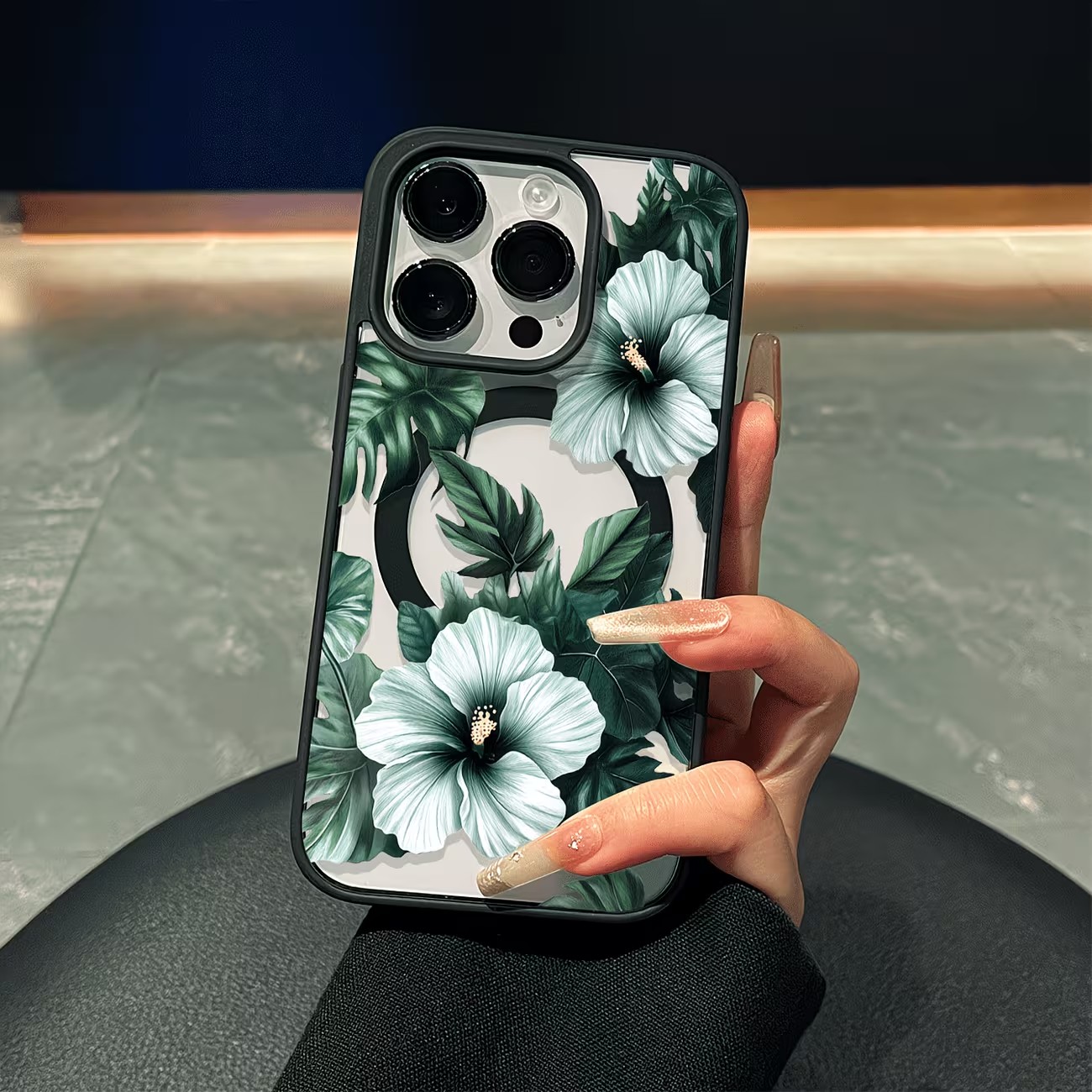 Phone Cases Otterbox - 그린 플로럴 프린트 폰 케이스 (아이폰