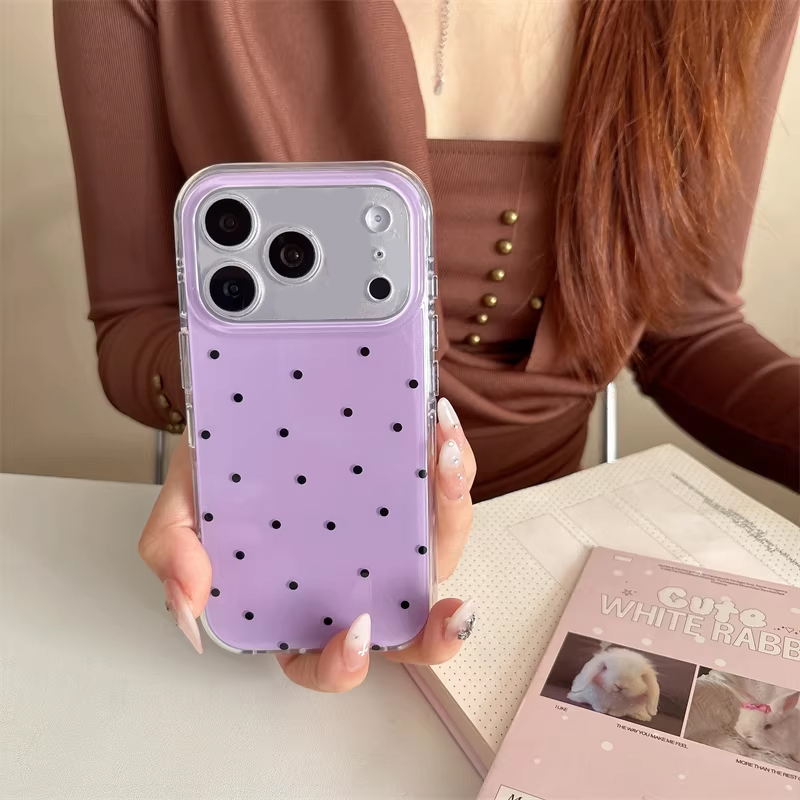 한국 인스타걸 심플 퍼플 물방울 무늬 만화 귀여운 폰  - Phone Cases Girly 리뷰 및 가격
