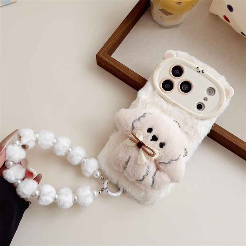 3D 만화 리본 강아지 따뜻하고 폭신한 플러시 폰 케이 - Phone Cases Iphone 15 Pro Max 리뷰 및 가격