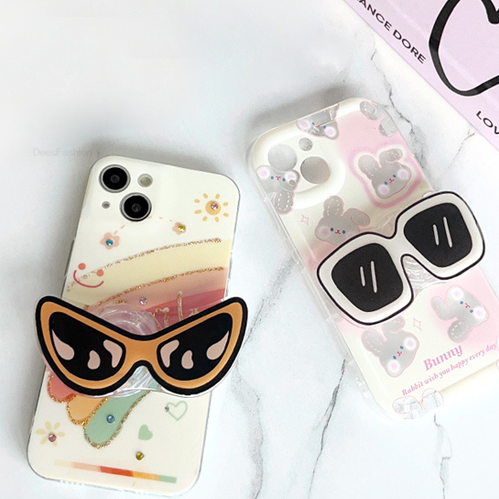 귀여운 만화 멋진 세련된 안경형 폰 홀더 그립톡 아이폰 - Phone Cases Girly 리뷰 및 가격