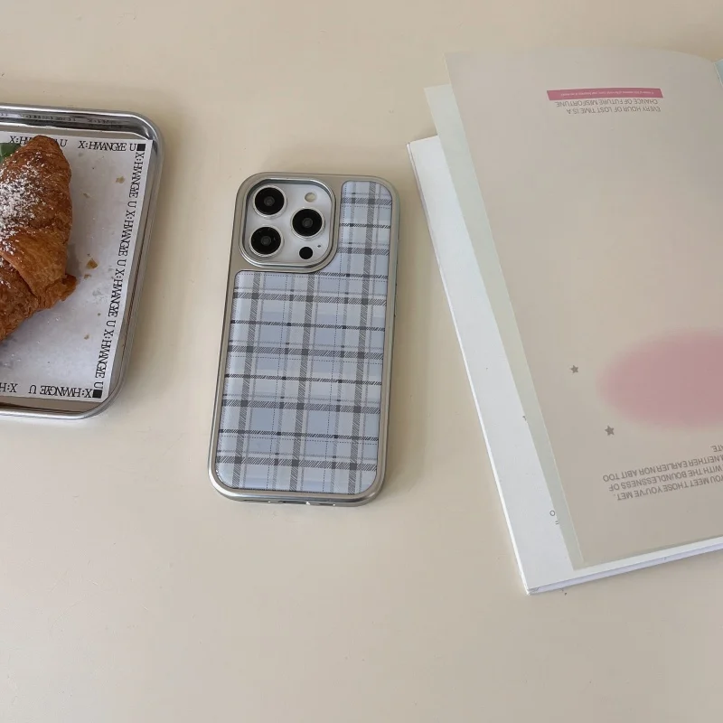한국 인스 에폭시 블루 체크무늬 패턴 방탄 창의적 귀여 - Phone Cases Y2K 리뷰 및 가격
