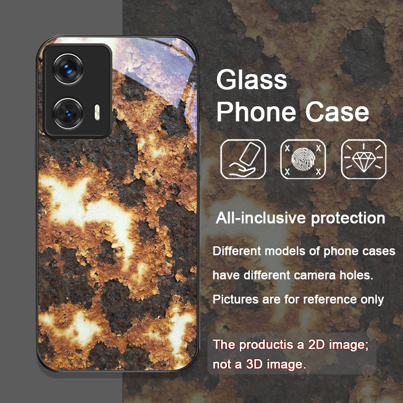 창의적인 녹슨 금속 표면 패턴 강화 유리 폰 케이스 모 - Phone Cases Metal 리뷰 및 가격