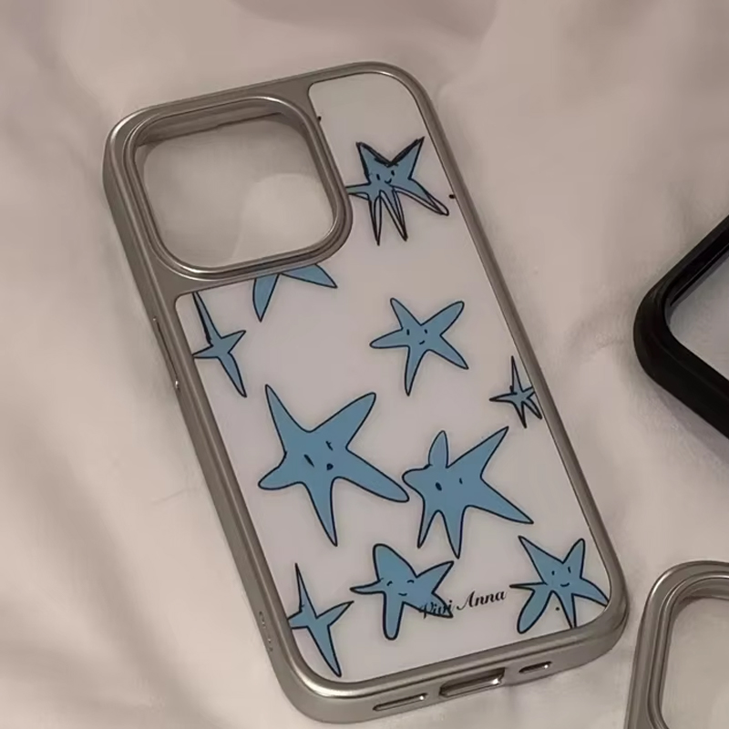 인스 니치 크리에이티브 블루 스타 퍼피 커플 글로시 표 - Phone Cases Y2K 리뷰 및 가격