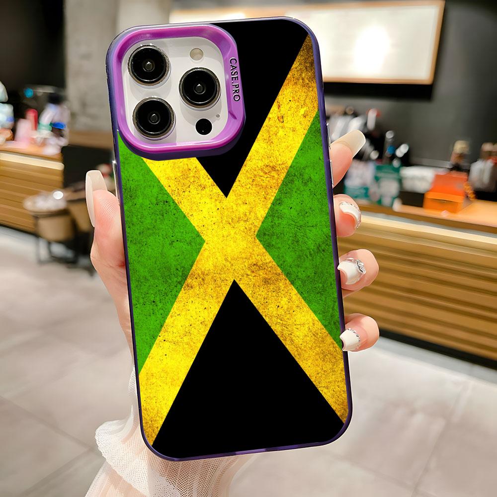 스포츠 자메이카 국기 풋볼 폰 케이스 무지개빛 TPU  - Phone Cases Jamaica 리뷰 및 가격