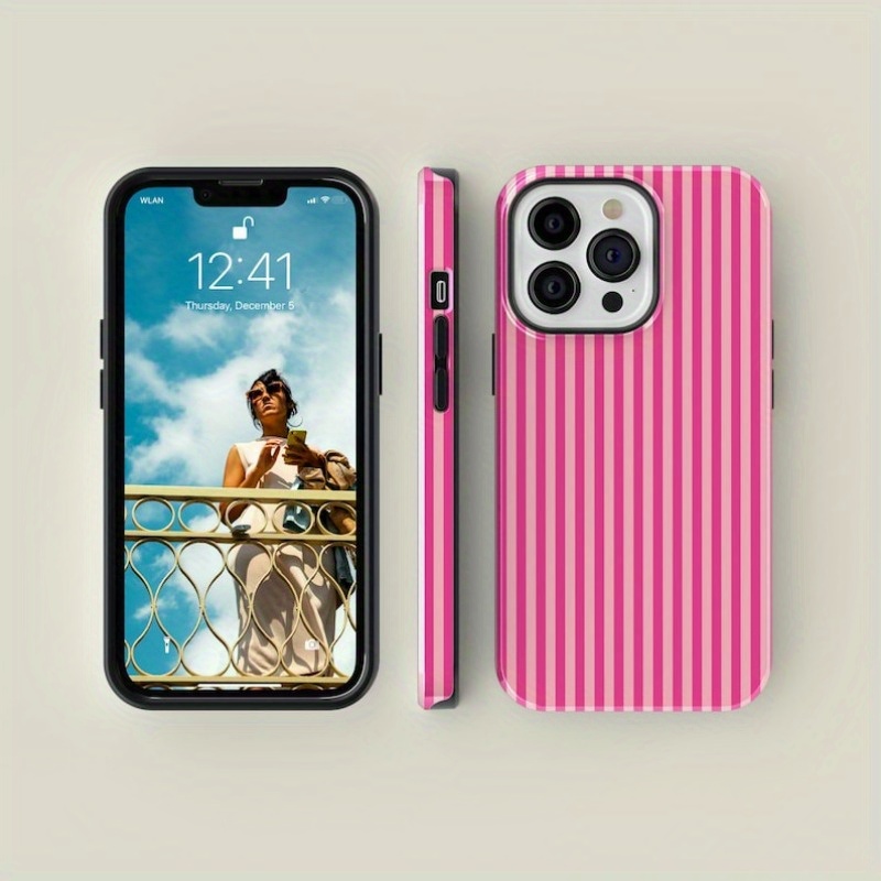 핑크색 바탕에 핑크색 줄무늬가 있는 튼튼한 폰 케이스  - Buy Phone Cases 리뷰 및 가격