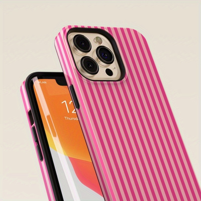 핑크색 바탕에 핑크색 줄무늬가 있는 튼튼한 폰 케이스  - Buy Phone Cases 리뷰 및 가격