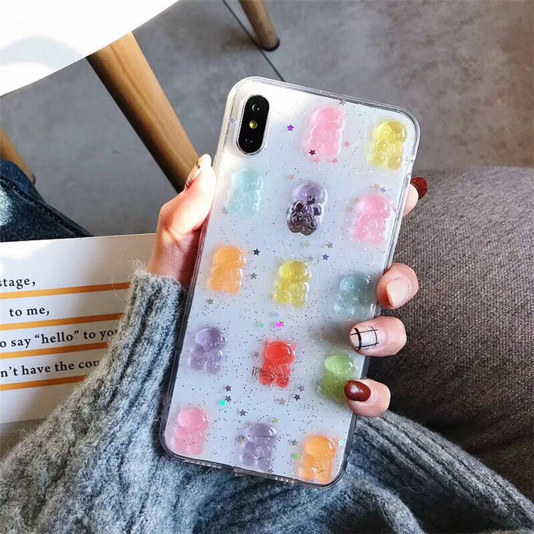 귀여운 3D 컬러풀 곰돌이 드롭 글루 폰 케이스 (아이 - Phone Cases Drop Proof 리뷰 및 가격