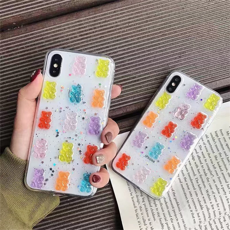 귀여운 3D 컬러풀 곰돌이 드롭 글루 폰 케이스 (아이 - Phone Cases Drop Proof 리뷰 및 가격