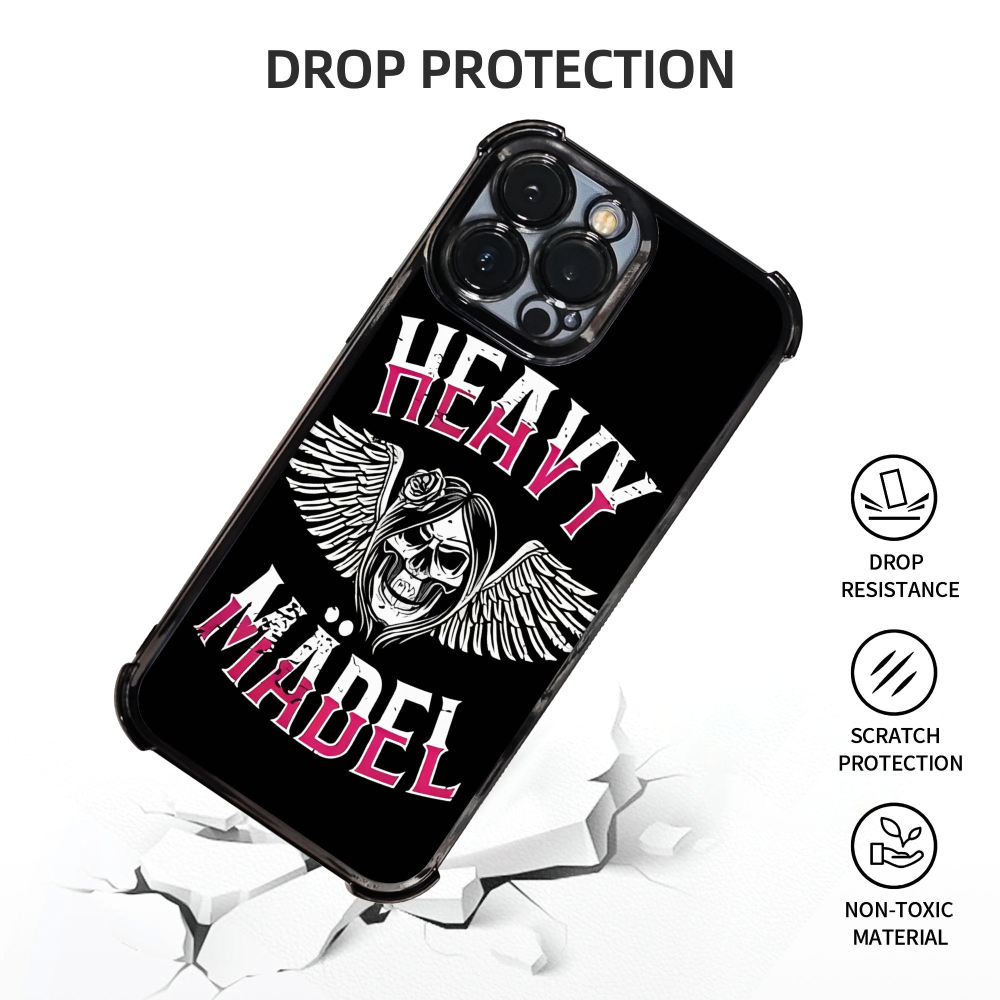 스컬 바이커 걸 여성용 자전거 폰 케이스 헤비메탈 전기 - Phone Cases Metal 리뷰 및 가격