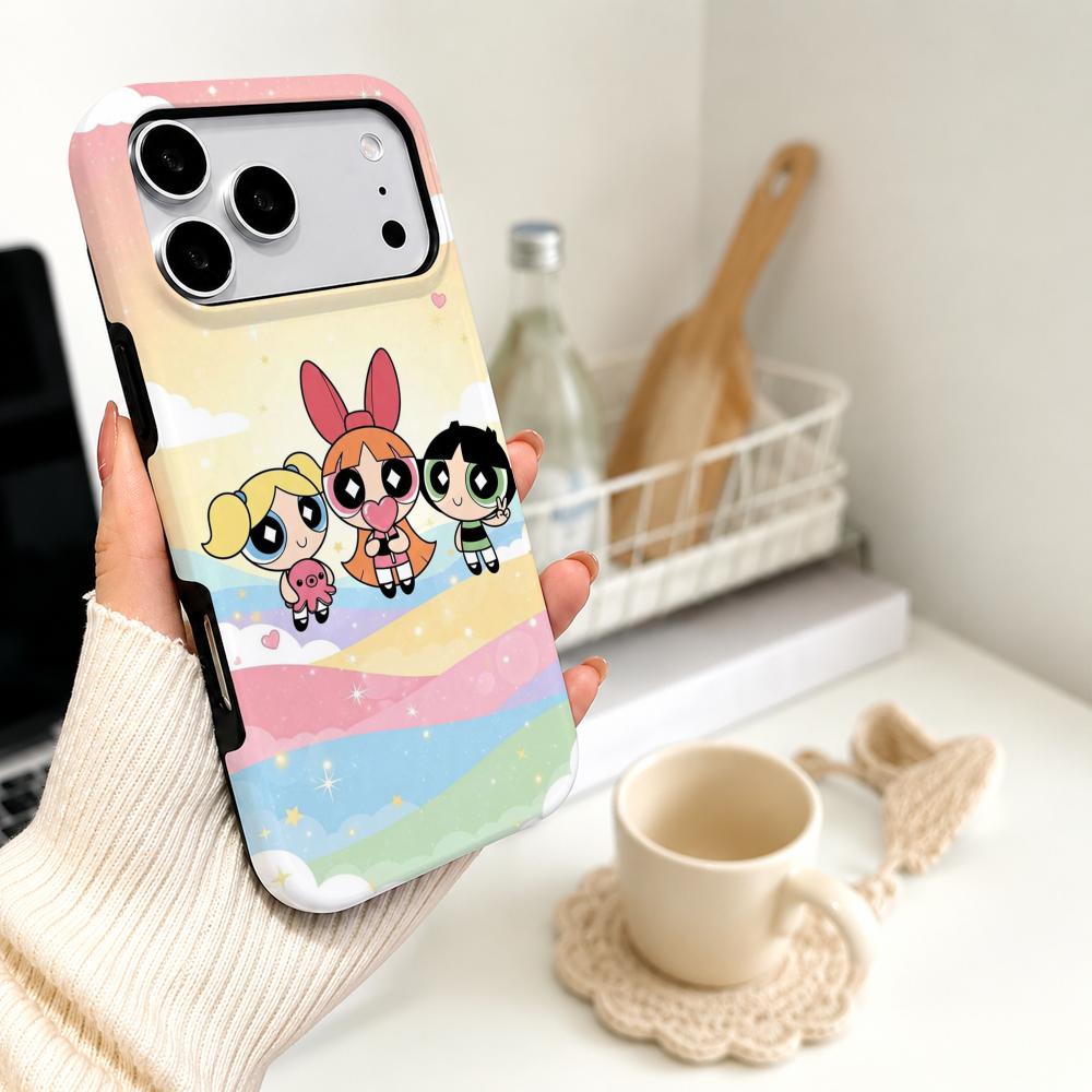 애니메이션 파워퍼프걸즈 폰 케이스 필름 소재 2-in- - Phone Cases Girly 리뷰 및 가격