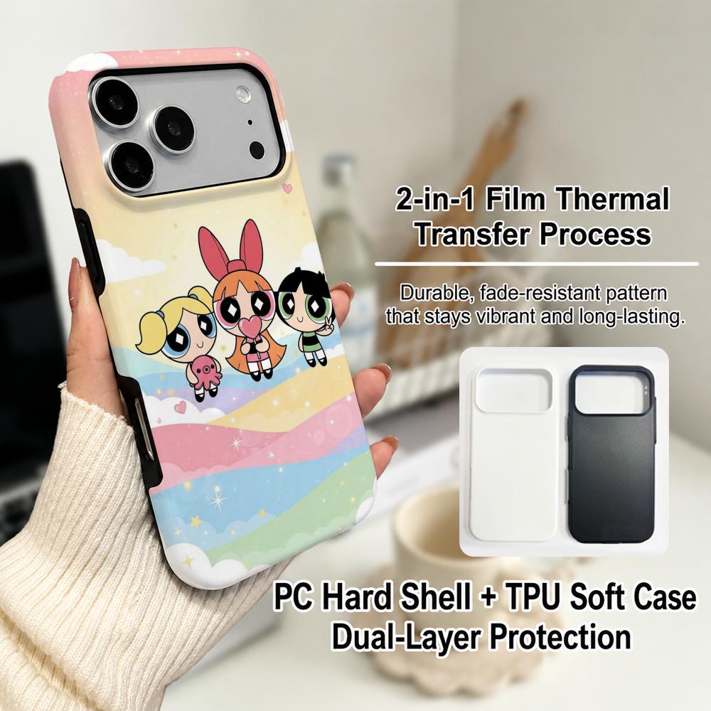 애니메이션 파워퍼프걸즈 폰 케이스 필름 소재 2-in- - Phone Cases Girly 리뷰 및 가격