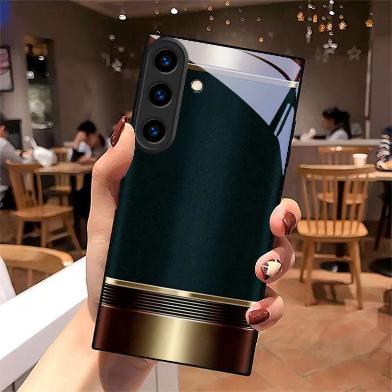 고급스러운 레트로 메탈 프레임 블랙 글래스 폰 케이스  - Phone Cases Metal 리뷰 및 가격