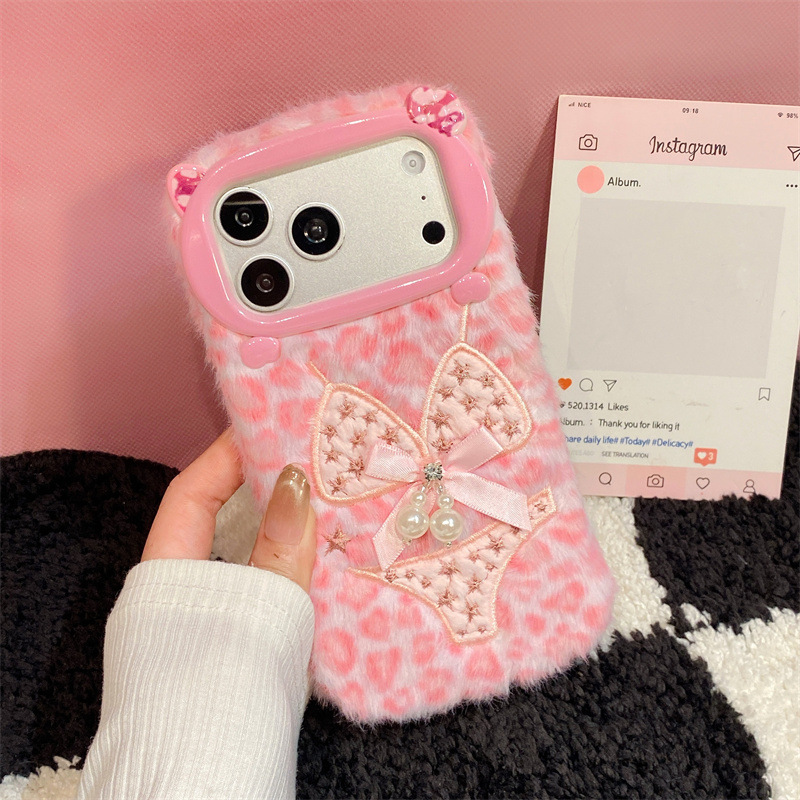 럭셔리 레오파드 프린트 비키니 패턴 플러시 폰 케이스  - Phone Cases Iphone 15 Pro Max 리뷰 및 가격