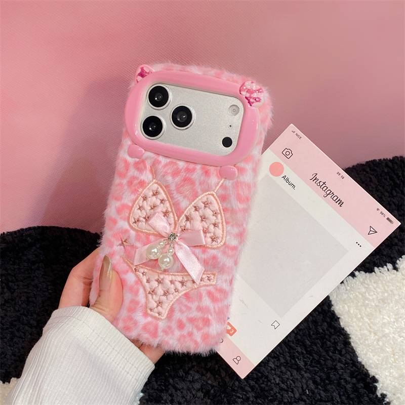 럭셔리 레오파드 프린트 비키니 패턴 플러시 폰 케이스  - Phone Cases Iphone 15 Pro Max 리뷰 및 가격