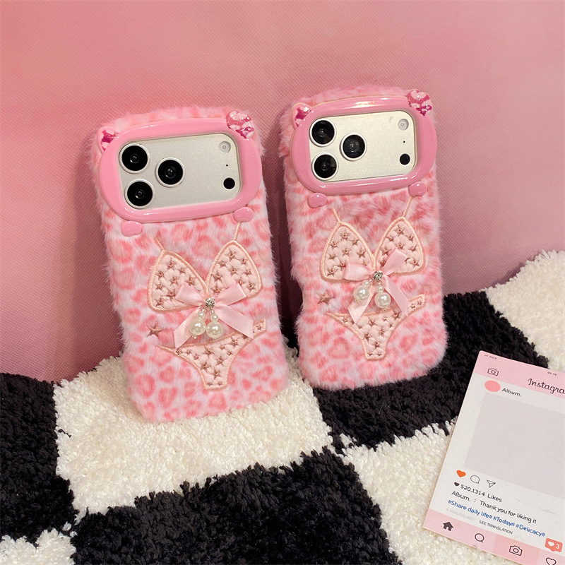 럭셔리 레오파드 프린트 비키니 패턴 플러시 폰 케이스  - Phone Cases Iphone 15 Pro Max 리뷰 및 가격