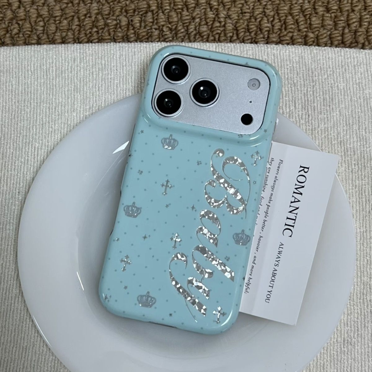 한국산 민트색 영어 크로스 천사 날개 폰 케이스 아이폰 - Phone Cases Y2K 리뷰 및 가격