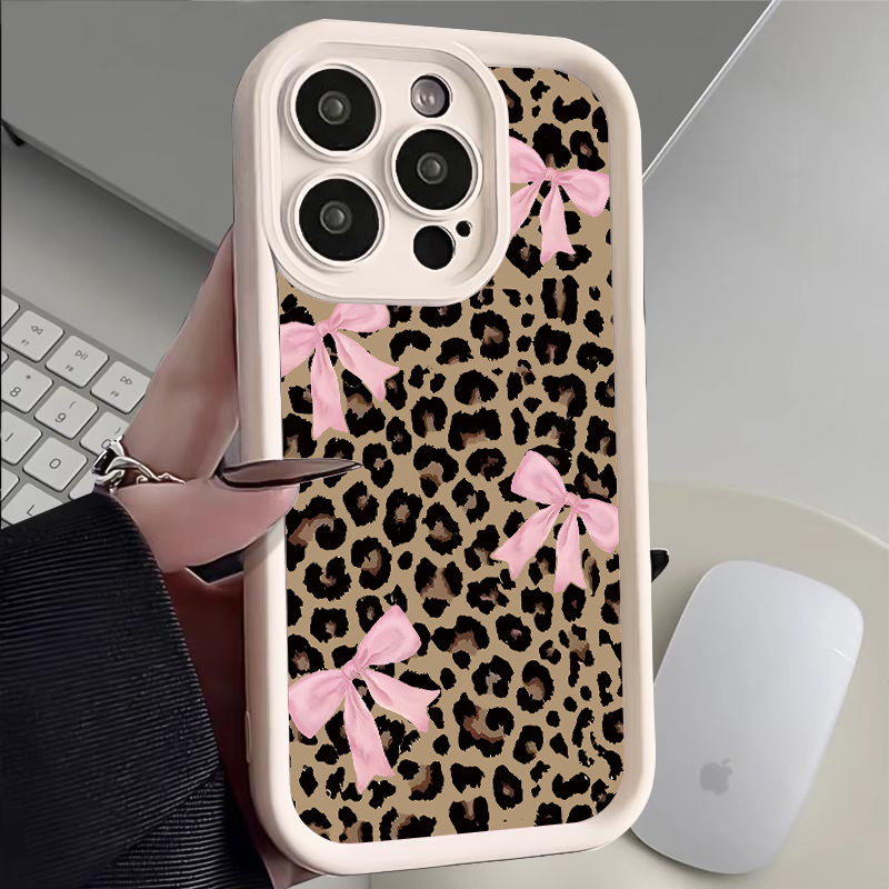 럭셔리 레오파드 프린트 리본 폰 케이스 (아이폰 11, - Phone Cases Y2K 리뷰 및 가격