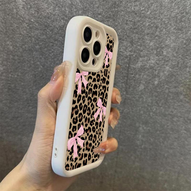 럭셔리 레오파드 프린트 리본 폰 케이스 (아이폰 11, - Phone Cases Y2K 리뷰 및 가격