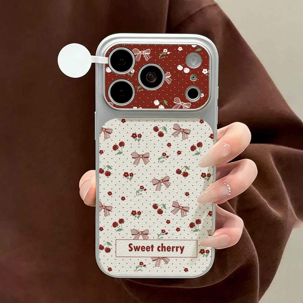 스윗 체리 보우 가죽 폰 케이스 아이폰 12 14 17 - Phone Cases With Camera Cover 리뷰 및 가격