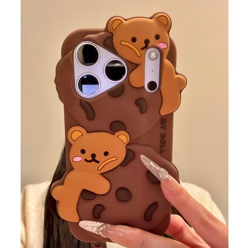 3D 귀여운 만화 비스킷 곰돌이 아이폰 케이스 (7,  - Phone Cases Girly 리뷰 및 가격