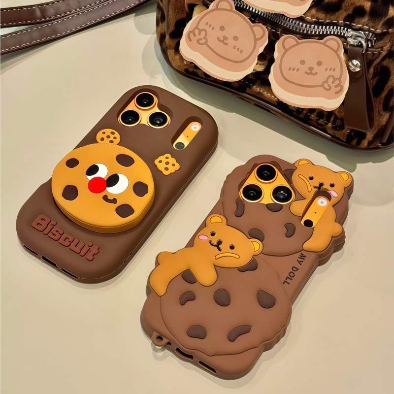 3D 귀여운 만화 비스킷 곰돌이 아이폰 케이스 (7,  - Phone Cases Girly 리뷰 및 가격
