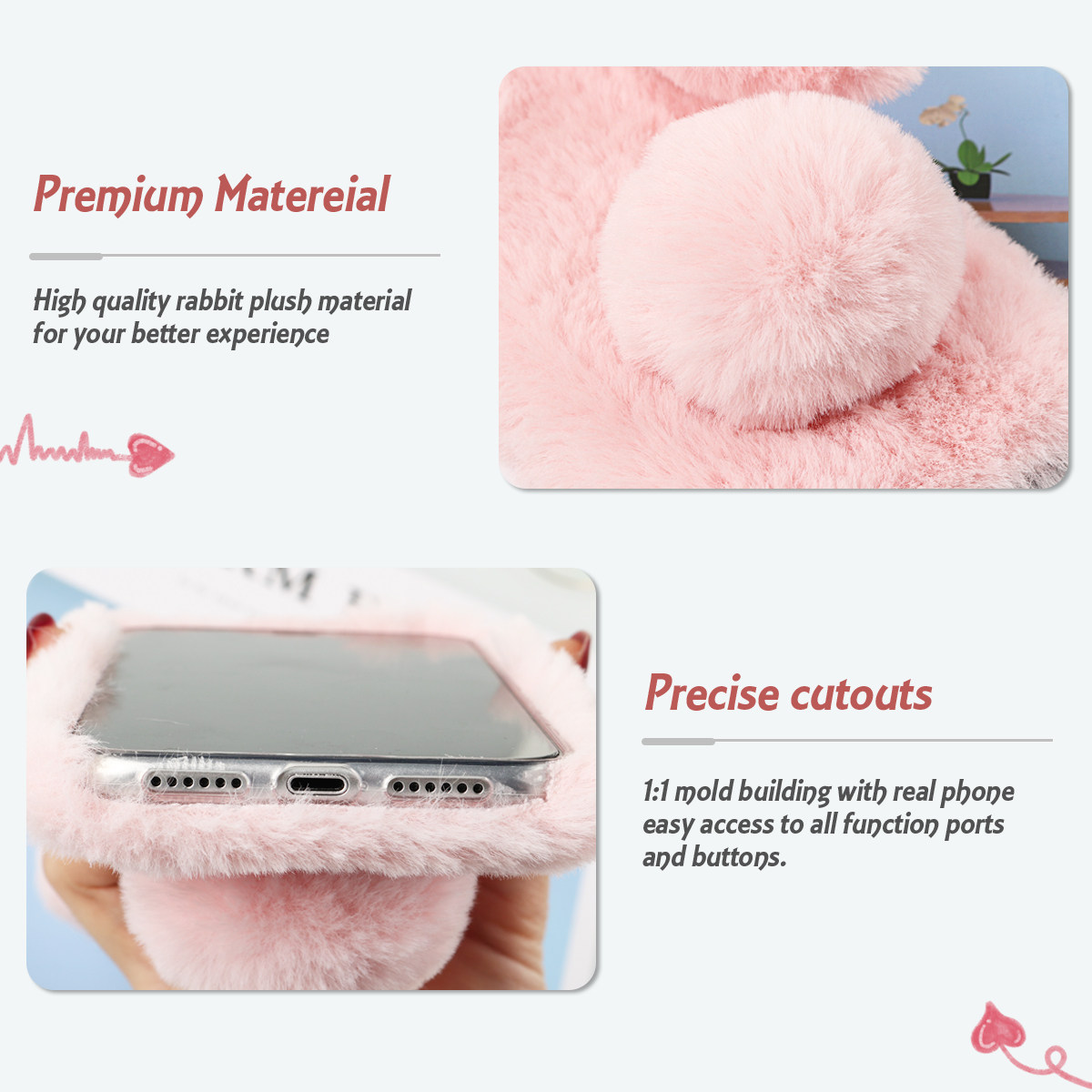 폰 쉘 호환 가능 12 미니 5.4 토끼 귀 부드럽고  - Phone Cases Metal 리뷰 및 가격