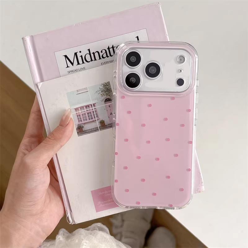 한국 인스타걸 심플 블루 핑크 물방울 무늬 만화 캐릭터 - Phone Cases Girly 리뷰 및 가격