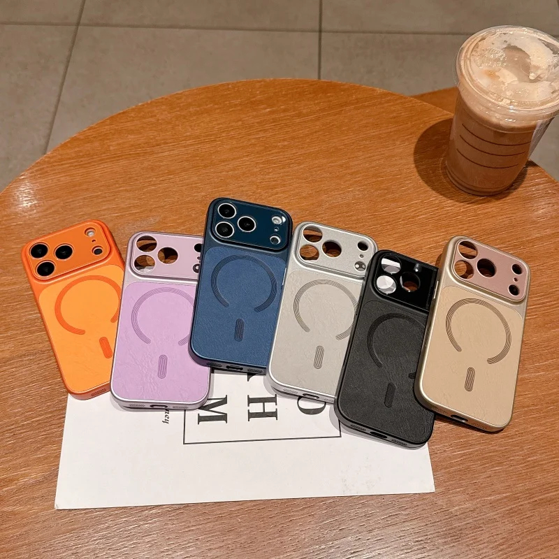 럭셔리 가죽 질감의 클래식 맥세이프 마그네틱 폰 케이스 - Buy Phone Cases 리뷰 및 가격