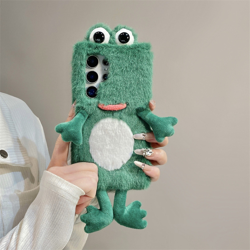 봉제 개구리 폰 케이스, 귀여운 녹색 동물 3D 부드러 - Phone Cases Galaxy S25 리뷰 및 가격
