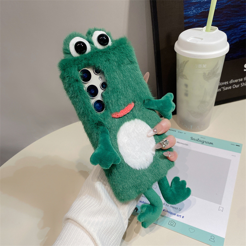 봉제 개구리 폰 케이스, 귀여운 녹색 동물 3D 부드러 - Phone Cases Galaxy S25 리뷰 및 가격